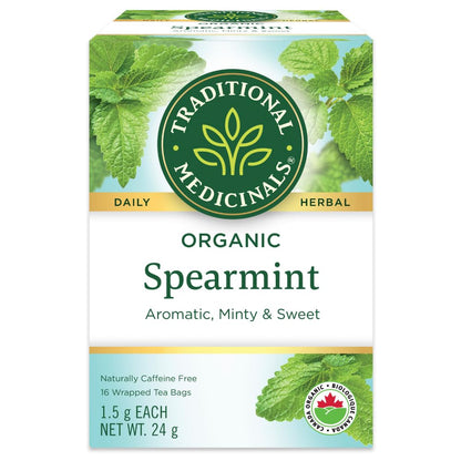 Traditional Medicinals Organic Spearmint Herbal Tea – 6 Pack (96 Tea Bags)