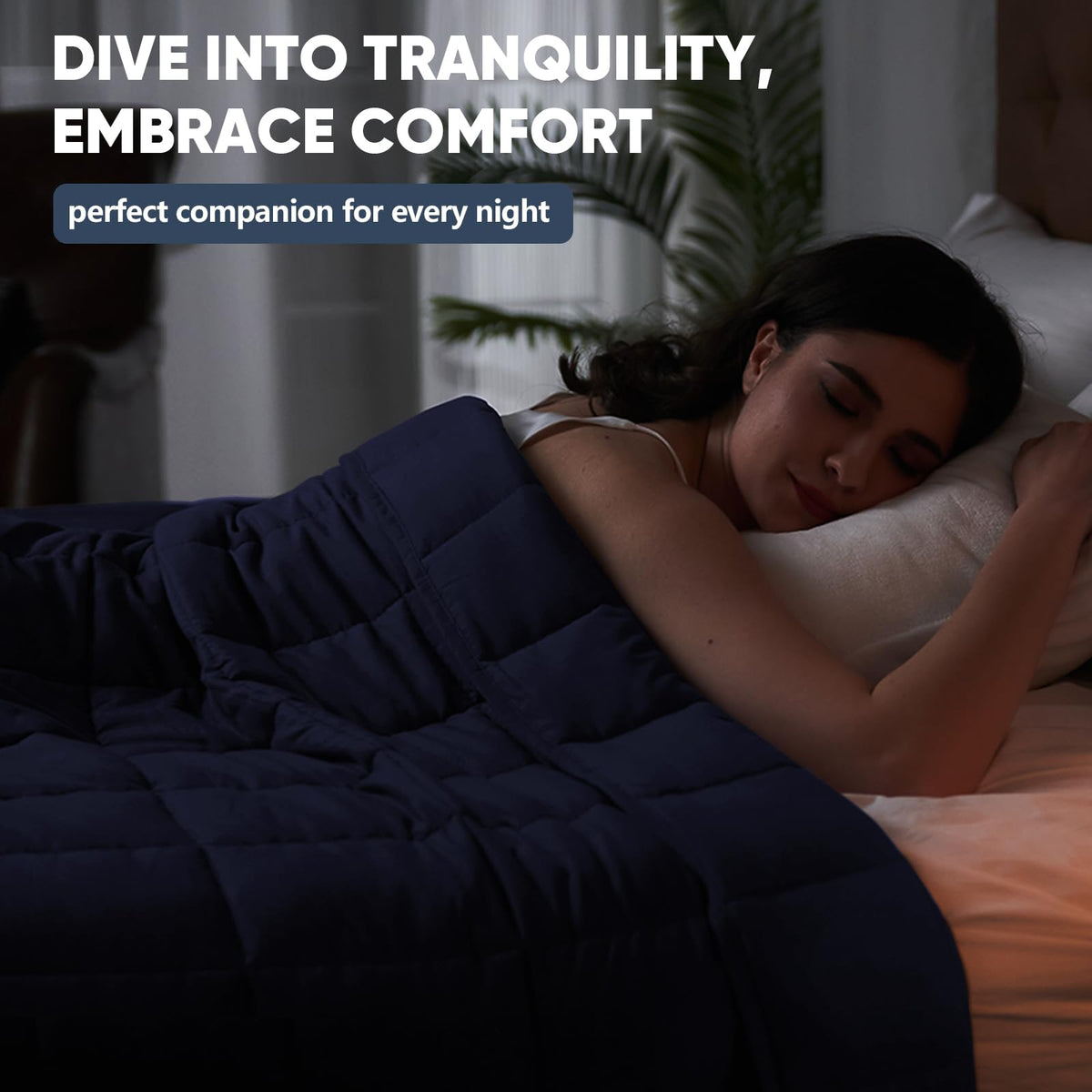 Weighted Blanket for Adults(20lbs,60"×80",Navy Blue) for 190-210Ibs 🍁 All In One Marketplace Canada