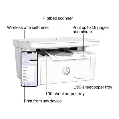 HP LaserJet MFP M139w Wireless All-in-One Laser Printer, Scanner (7MD70F)