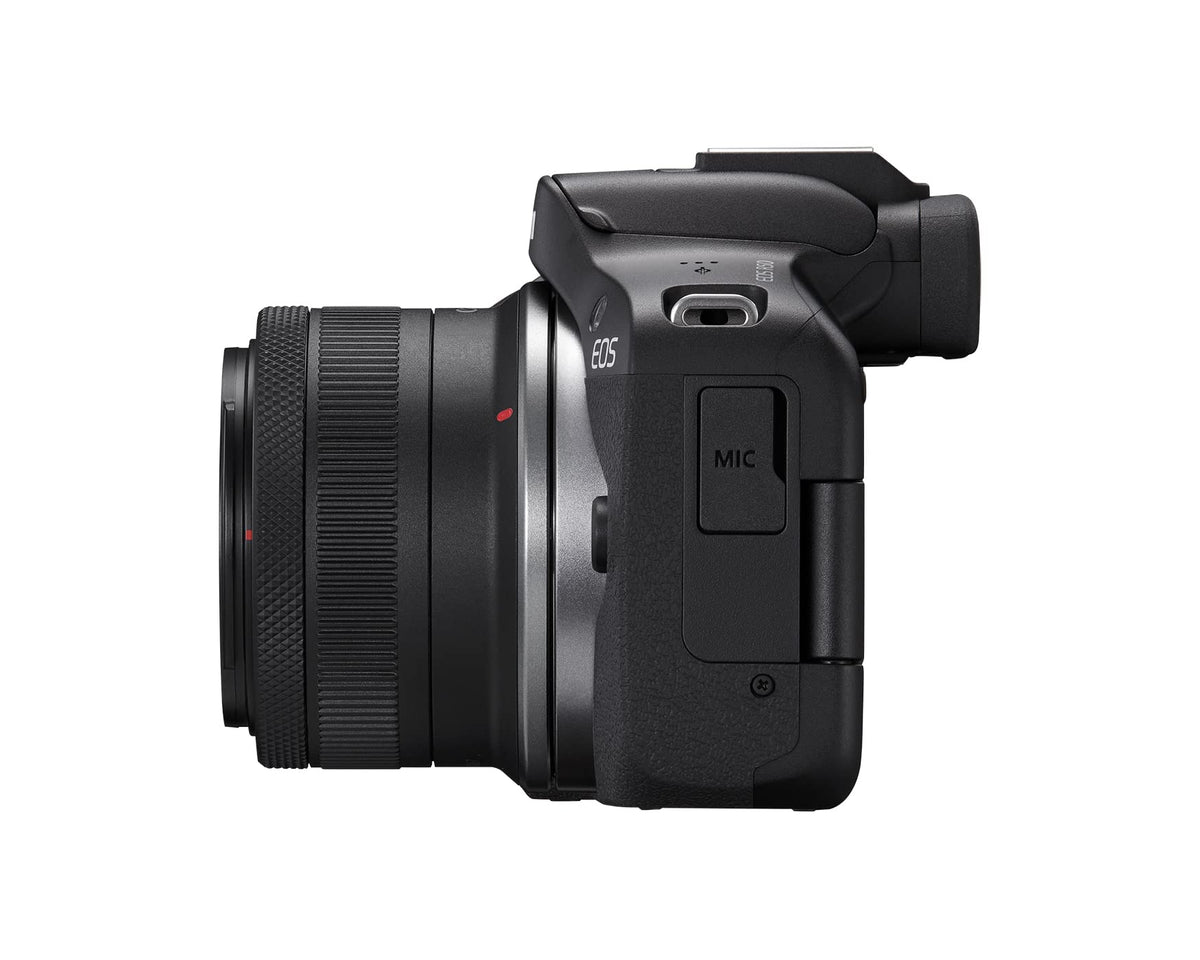 Canon EOS R50 Mirrorless Camera with RF-S18-45mm F4.5-6.3 is STM Lens Kit, 24.2MP APS-C CMOS Sensor, 4K Video, Hybrid Photo & Video Camera for Vlogging and Content Creators, RF Mount, Black
