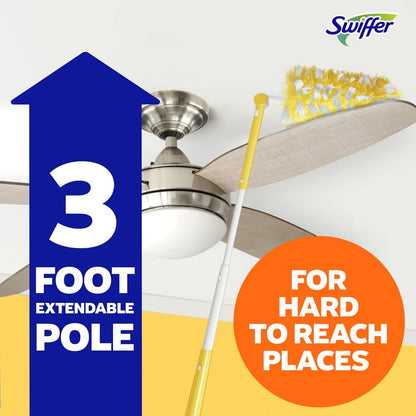 Swiffer Duster Kit with 3 ft Extendable Handle, Heavy Duty Dusting Starter Kit with 12 Refills, for Ceiling Fans, Vents and Hard to Reach Places - Available at All In One Marketplace Canada