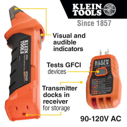 Klein Tools 80016 Circuit Breaker Finder Tool Kit with Accessories, 2-Piece Set, Includes Cat. No. ET310 and Cat. No. 69411 KLEIN TOOLS