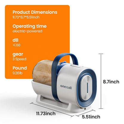 oneisall Dog Grooming Kit, Dog Grooming Clippers, Professional Pet Grooming Vacuum with 7 Pet Grooming Tools for Shedding Thick & Thin Dogs Cats Pet Hair - Available at All In One Marketplace Canada