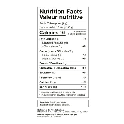 NaturaleBio Organic Cacao Powder 1kg – Raw, Unsweetened & Pure