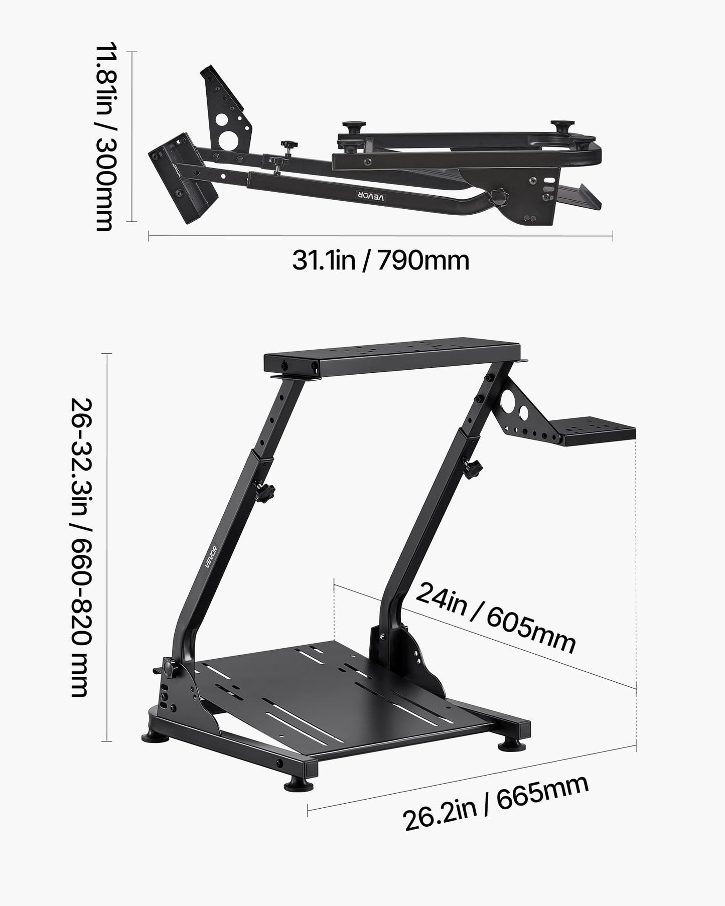 VEVOR Racing Wheel Stand, Adjustable & Foldable Simulator Stand for Logitech G29 G27 G920 G923, Thrustmaster T300RS T300GT T248 TS-PC TSXW Gaming Cockpit,Pedals Simulator NOT Included 🍁 All In One Marketplace Canada