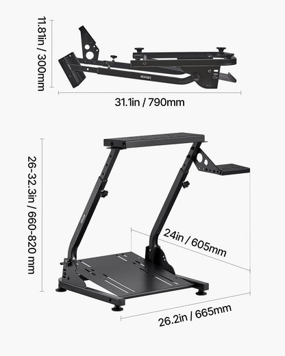 VEVOR Racing Wheel Stand, Adjustable & Foldable Simulator Stand for Logitech G29 G27 G920 G923, Thrustmaster T300RS T300GT T248 TS-PC TSXW Gaming Cockpit,Pedals Simulator NOT Included 🍁 All In One Marketplace Canada