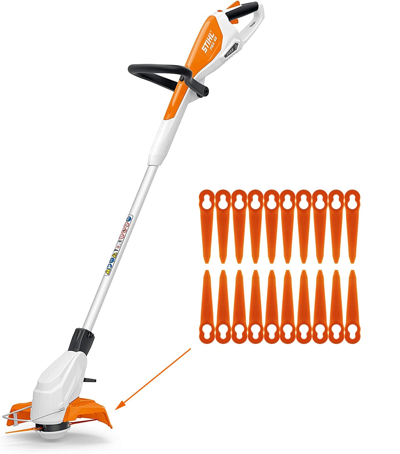 FourShow 100Pcs Plastic Replacement Blades Compatible with STIHL Polycut 2-2 Polycut 3-2 Grass Trimmer FSA 45 FSA 57 FSE 52,Sun Joe 24V-GT10, Redback Swift 40V - Available at All In One Marketplace Canada