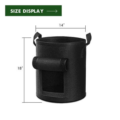 Cavisoo 5-Pack 10 Gallon Potato Grow Bags, Garden Planting Bag with Reinforced Handle, Thickened Nonwoven Fabric Pots for Tomato, Vegetable and Fruits - Available at All In One Marketplace Canada
