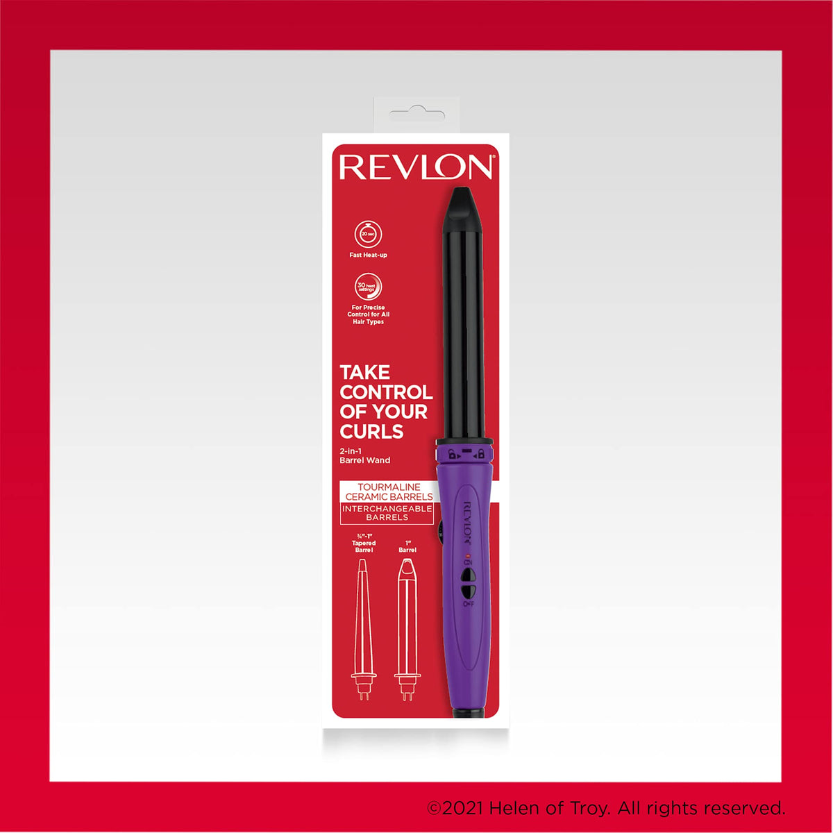 Revlon Interchageable Tourmaline + Ceramic Curling Wand, 1 inch and 3/4 to1 inch