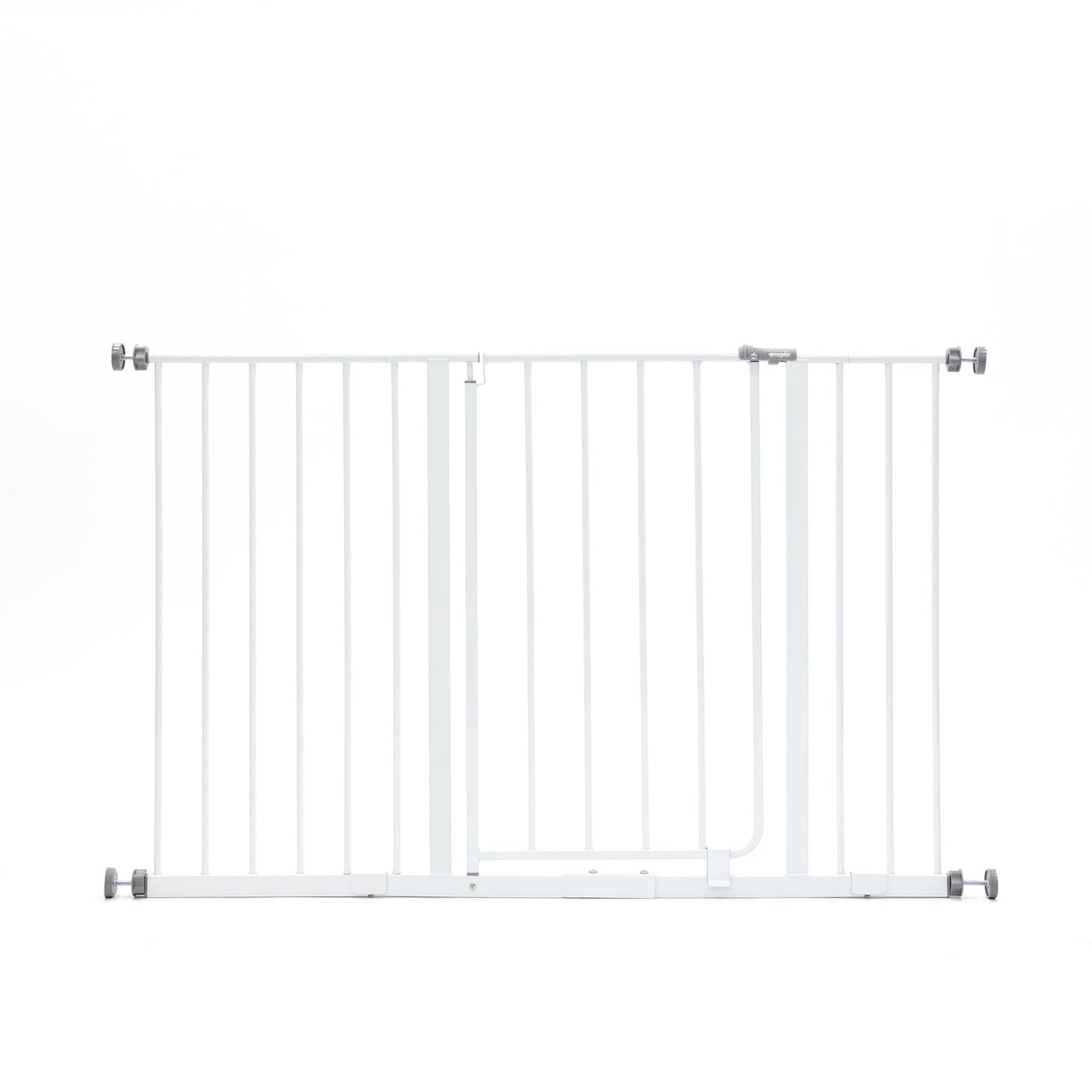 Regalo Easy Open 47-Inch Super Wide Walk Thru Baby Gate, Bonus Kit, Includes 4-Inch and 12-Inch Extension Kit, 4 Pack Pressure Mount Kit and 4 Wall Cups and Mounting Kit, White, 11 Count (Pack of 1)