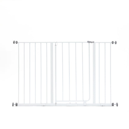 Regalo Easy Open 47-Inch Super Wide Walk Thru Baby Gate, Bonus Kit, Includes 4-Inch and 12-Inch Extension Kit, 4 Pack Pressure Mount Kit and 4 Wall Cups and Mounting Kit, White, 11 Count (Pack of 1)