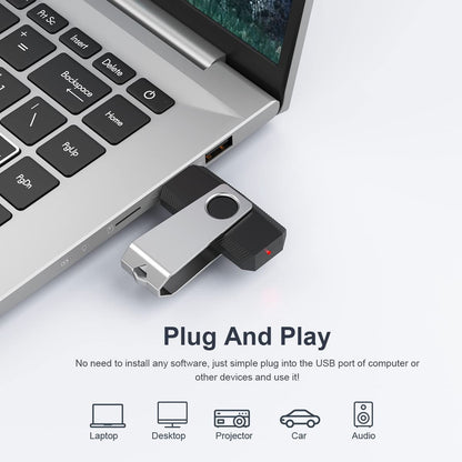64 GB Flash Drive, Aiibe USB Flash Drive Thumb Drive 64GB Memory Stick Zip Drive Fold Storage Jump Drive 64G USB 2.0 Black