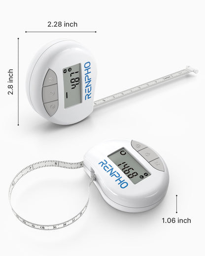 Smart Tape Measure RENPHO Bluetooth Measuring Tapes for Body Measurement Muscle Gain Fitness Bodybuilding Retractable Circumferences Inches & cm - Available at All In One Marketplace Canada
