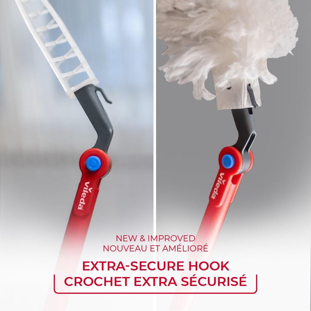 Vileda Duster | Flex & Catch Heavy Duty Dusting Kit with 15 Disposable Duster Refills | Extendable 3 Ft Handle with Secure Hook | Traps 3X More Dust Than Feather Dusters - Available at All In One Marketplace Canada