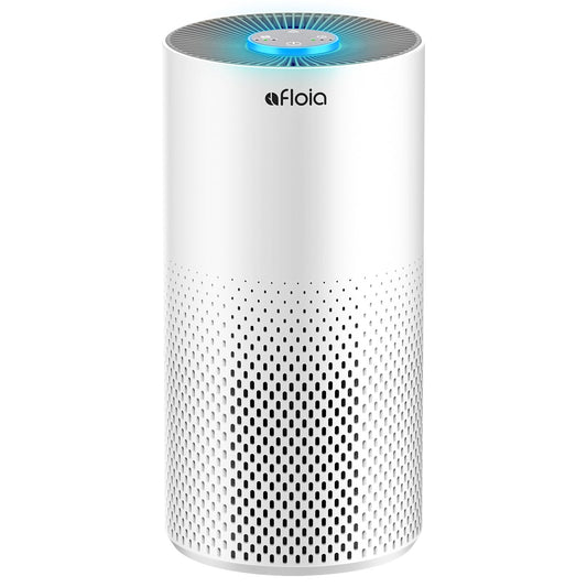 Afloia Air Purifiers for Bedroom Home Large Room Up to 1076 sq ft, 3-in-1 Filter Air Cleaner Removes Pet Dander Dust Smoke Pollen Allergies, 22dB Quiet with 7-Color Night Light, Kilo White - Available at All In One Marketplace Canada