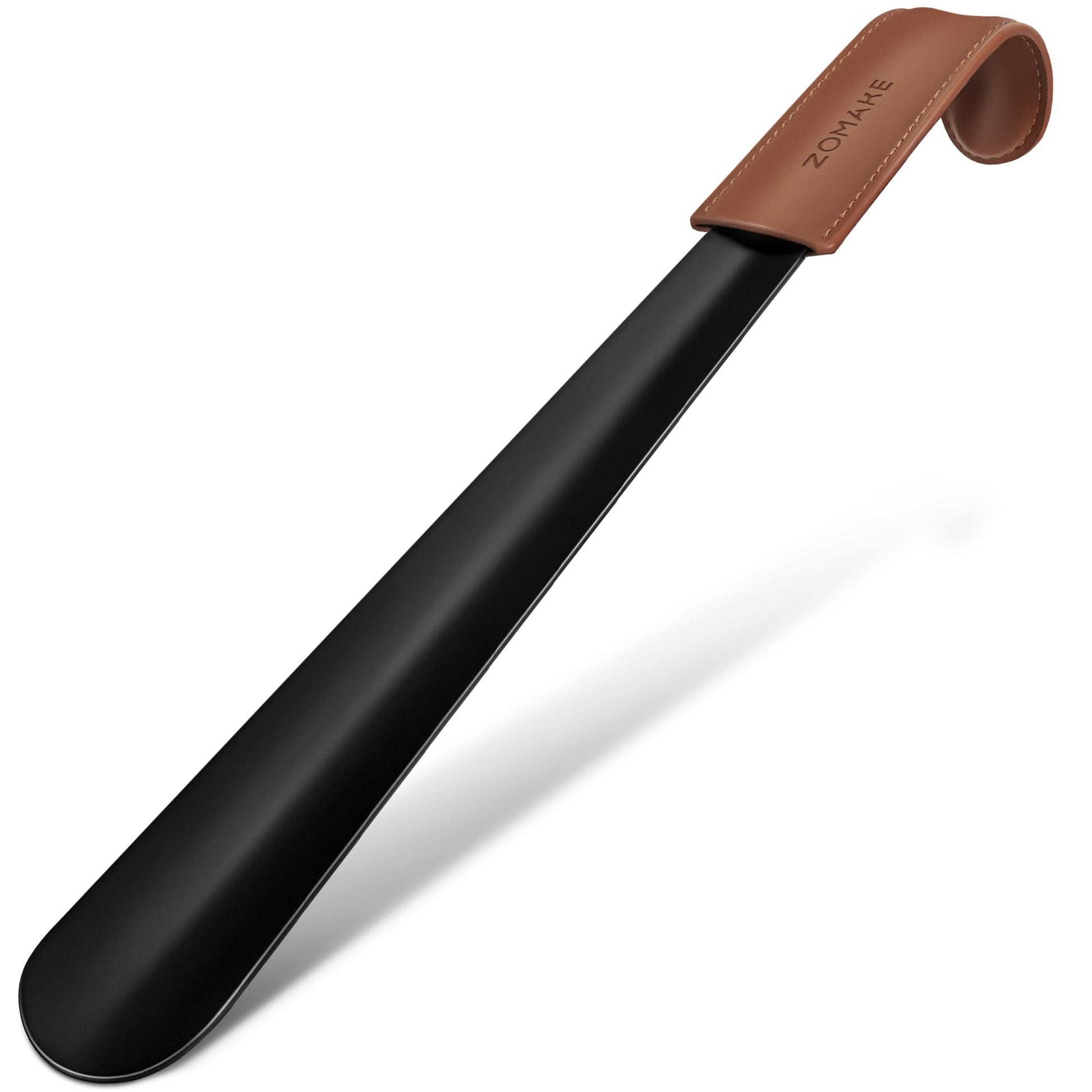 ZOMAKE Shoe Horn Long Handle,Metal Long Shoehorn for Seniors Men Women,16.5" Boot Shoes Horn Chausse Pied(A Black) ZOMAKE