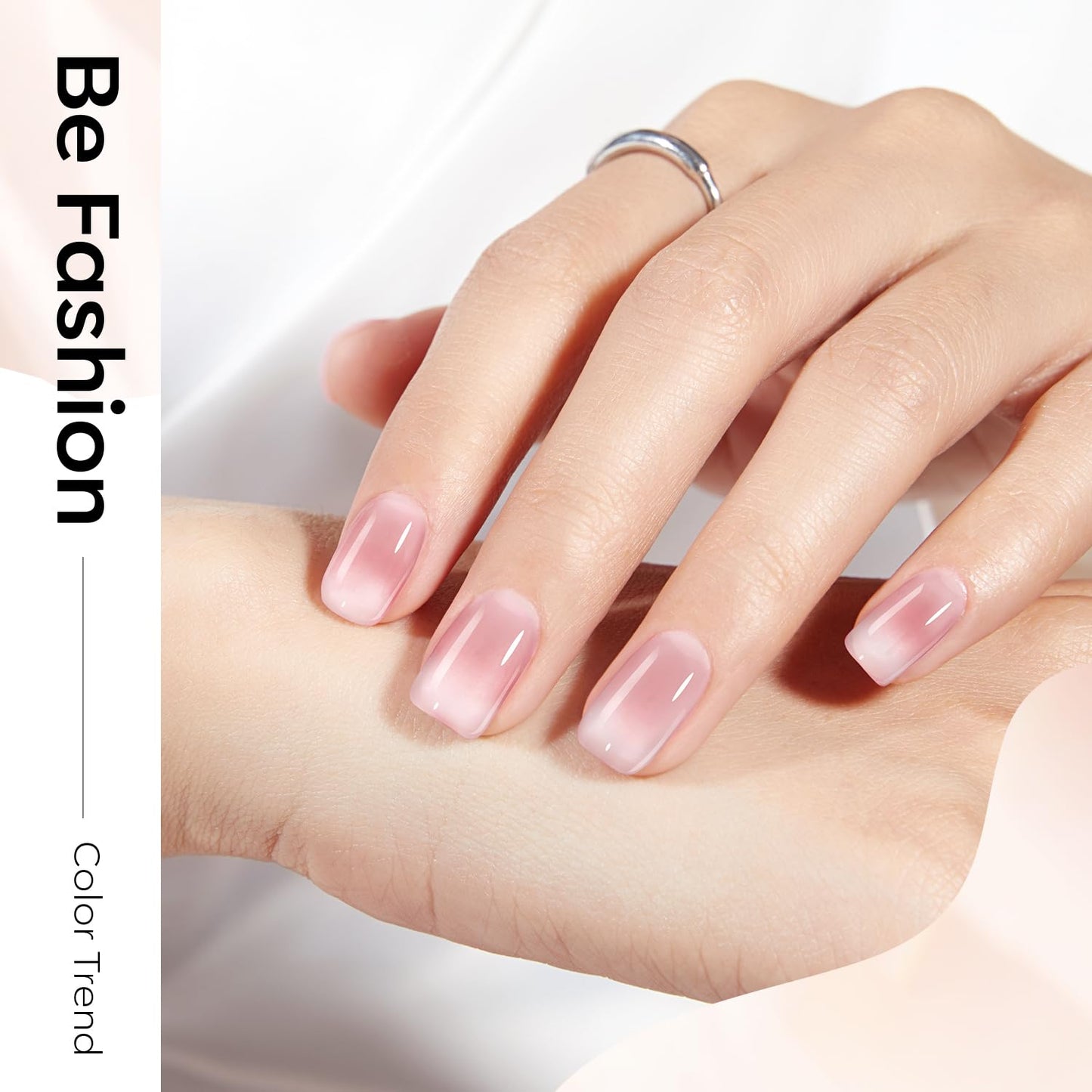 Modelones Jelly Gel Nail Polish 6 Colors Nude Gel Polish Milky White Neutral Nail Gel Polish Shimmery Glitter Translucent Nail Art Gel Kit Soak off Gel Manicure DIY Salon Nail Gift