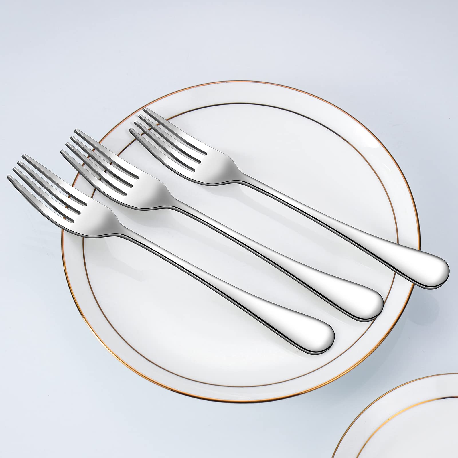 Set of 12, Stainless Steel Dinner Forks Silverware Set, Heavy-Duty Dinner Forks (8 Inch) Cutlery Set, Dishwasher Safe (Silver) - Available at All In One Marketplace Canada