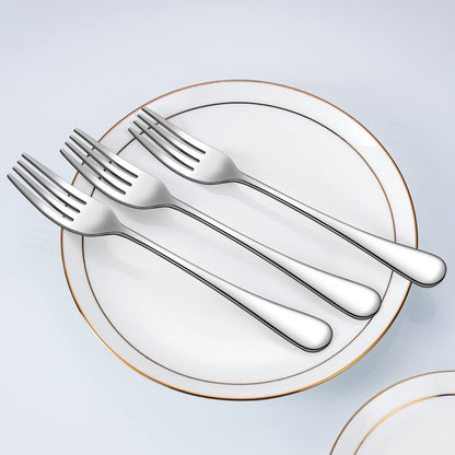 Set of 12, Stainless Steel Dinner Forks Silverware Set, Heavy-Duty Dinner Forks (8 Inch) Cutlery Set, Dishwasher Safe (Silver) - Available at All In One Marketplace Canada