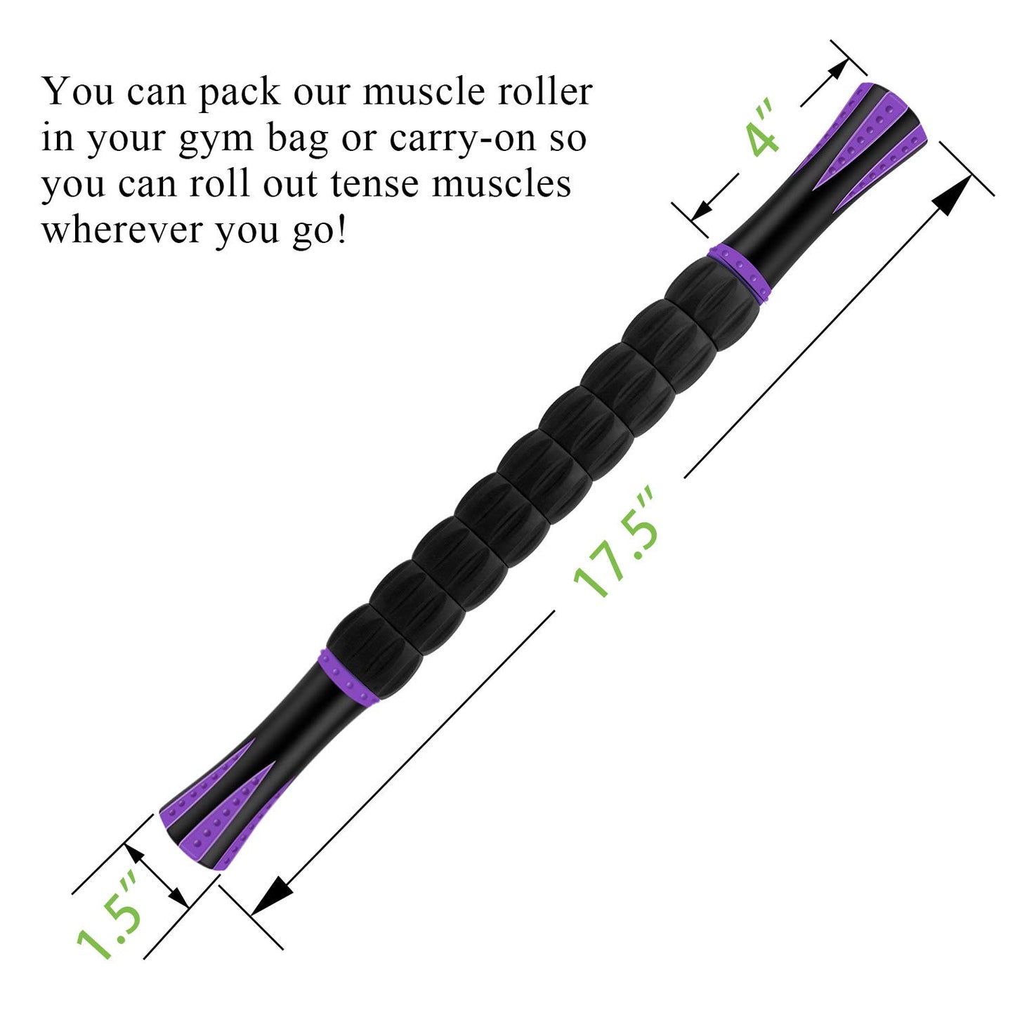 Muscle Roller, Massage Roller Stick for Athletes, Help Reducing Muscle Soreness Cramping Tightness Leg Arms Back Calves Muscle Massager(Purple) - Available at All In One Marketplace Canada