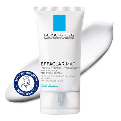 La Roche Posay Face Moisturizer for Oily, Acne-Prone Skin, Effaclar Mat Daily Face Cream, Anti-Shine & Pore Minimizer, Oil-Free, Recommended by Dermatologists, Travel Size, 40ml - Available at All In One Marketplace Canada