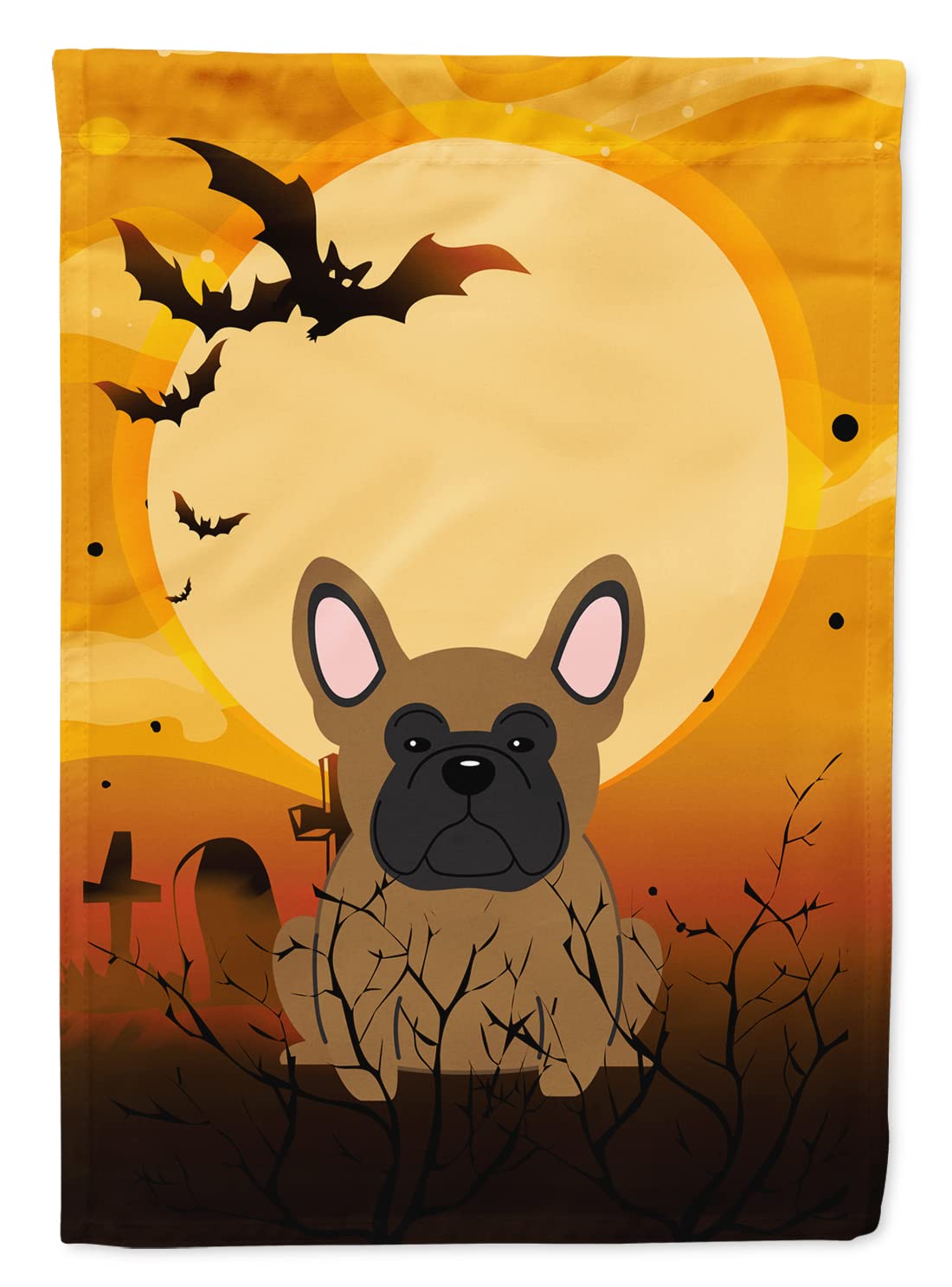 Drapeau de jardin Caroline's Treasures BB4279GF pour Halloween, Bouledogue français marron, petite taille, multicolore