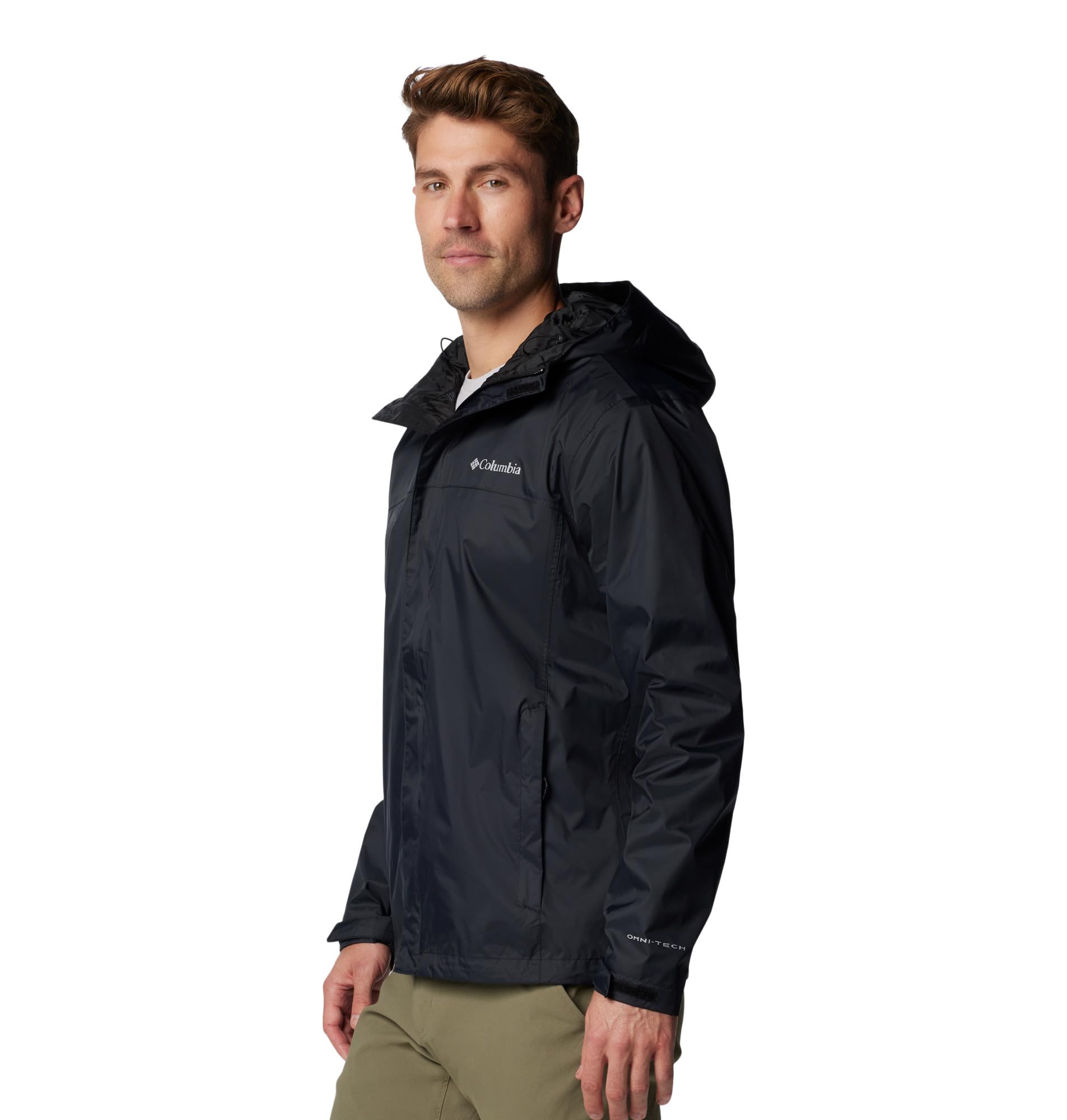 Columbia Men's Watertight II Waterproof Rain Jacket, Black, Large Columbia