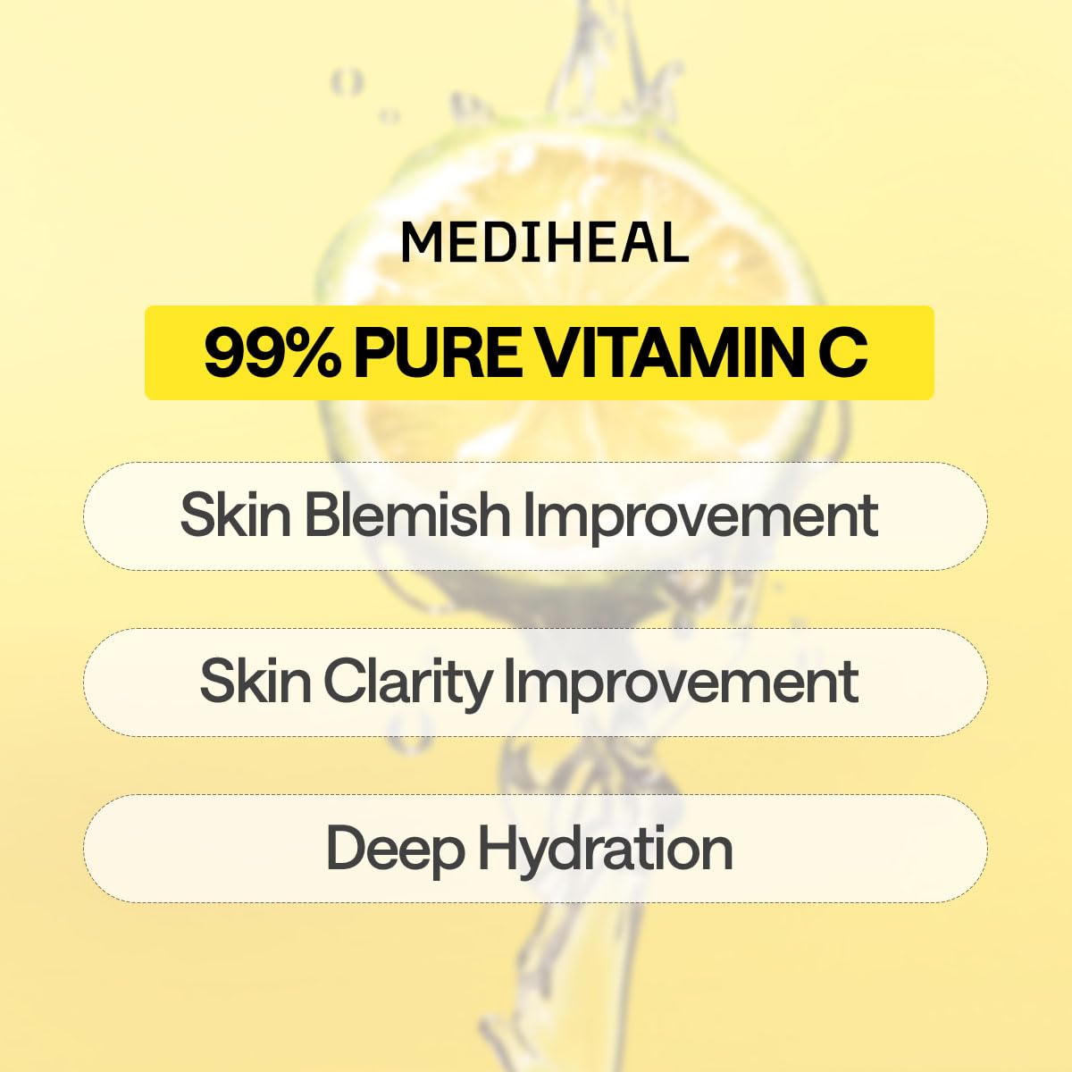 MEDIHEAL Vitamin C Essential Face Mask - Brightening & Hydrating Facial Mask for Blemish & Uneven Skin Tone, Clear Toning with Niacinamide, Vegan, Korean Skincare for Women (10 Sheets)
