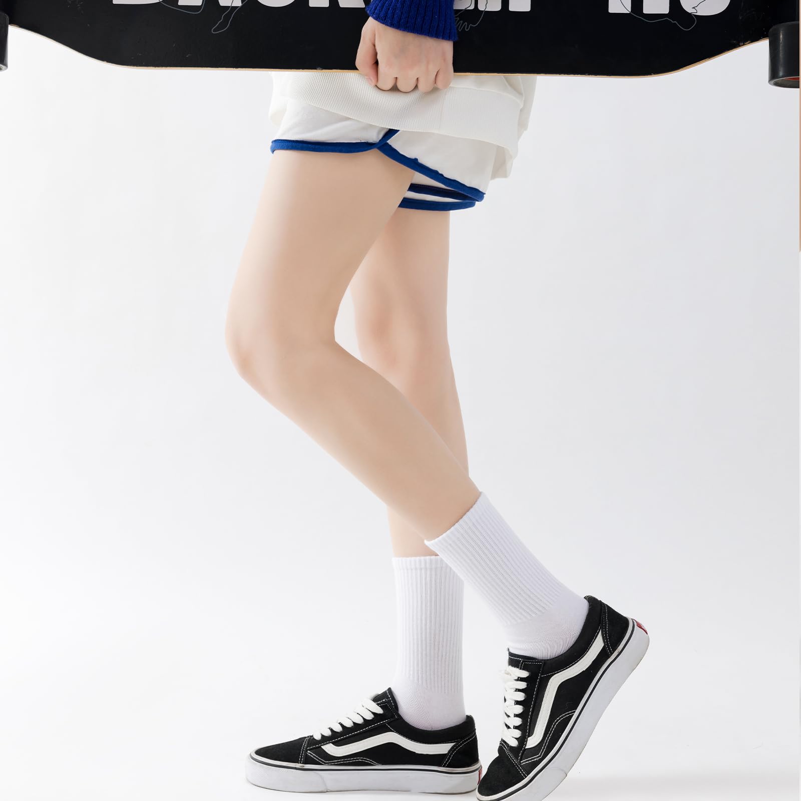 VoJoPi Crew Socks for Women, 5 Pairs Cotton Soft and Moisture Wicking Calf Socks Lightweight Work & Casual Wear, Size 5-10 - Available at All In One Marketplace Canada