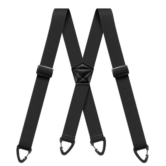 Suspenders for Men Heavy Duty Mens Suspenders Elastic 1.5-inch Braces Adjustable with 4 Plastic Snap Loop for Jeans Pants Outdoor Work Wedding Black - Available at All In One Marketplace Canada
