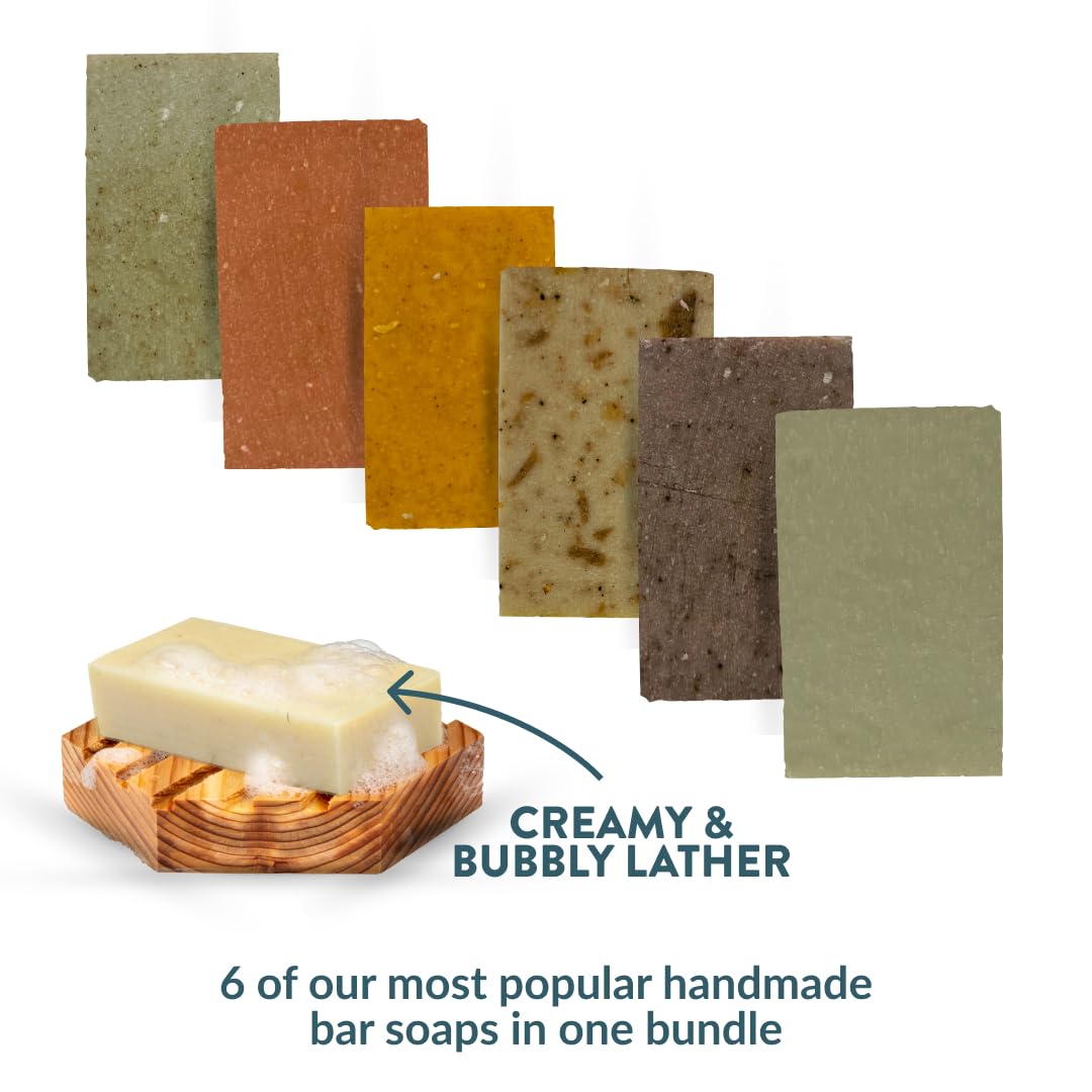 Crate 61, Vegan Natural Bar Soap, Handmade Soap With Premium Essential Oils, Cold Pressed Face And Body Bar Soap For Men And Women 6 Pack (Most Popular) - Available at All In One Marketplace Canada