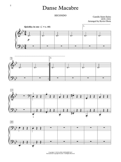 Halloween Classics for Two | Piano Duets Sheet Music for 1 Piano 4 Hands Intermediate Players | Arranged by Kevin Olson | Classical Duet Songbook for Recitals Teaching and Seasonal Performance