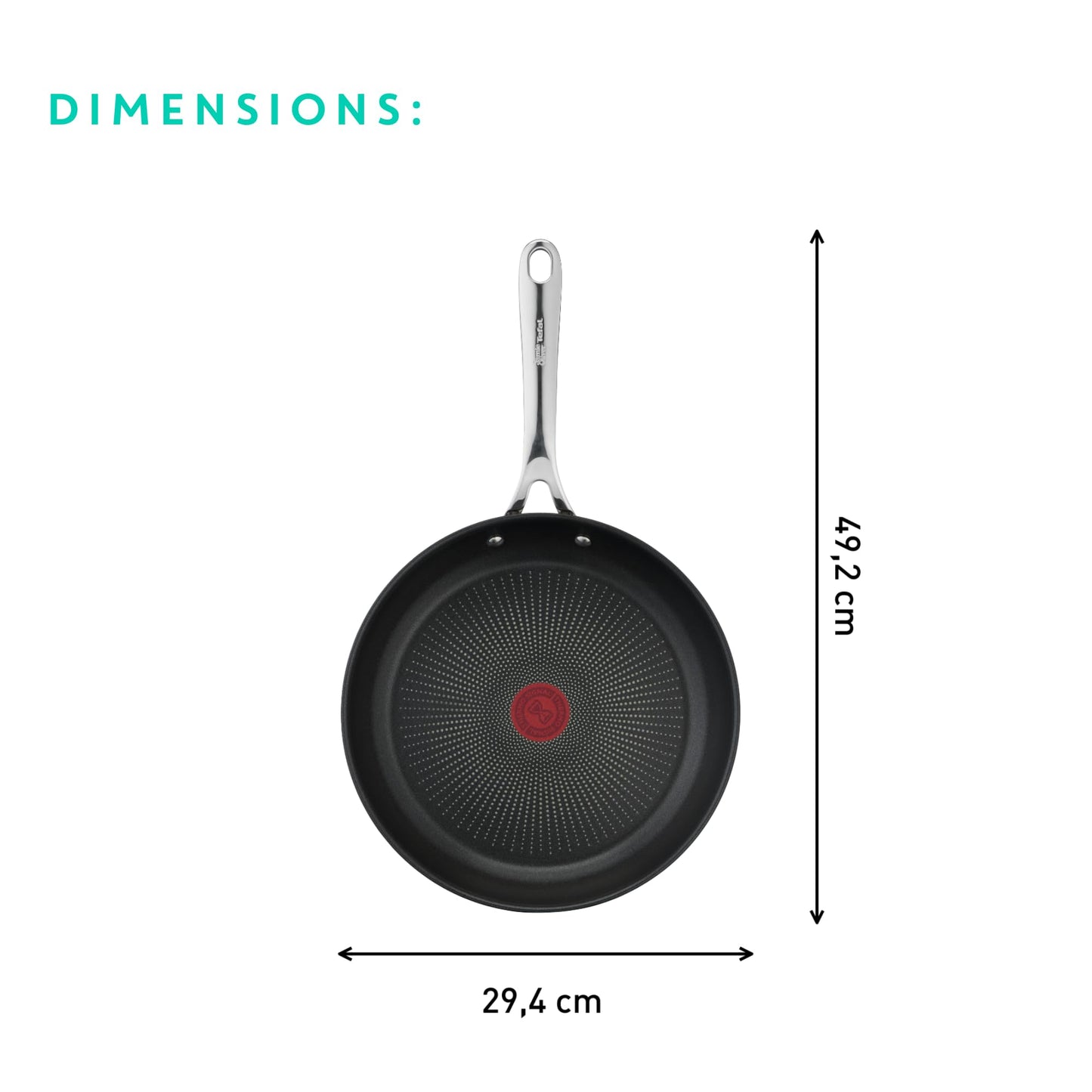 Jamie Oliver by Tefal Nonstick Coated Stainless Steel Pan 11-Inch, Induction Compatible, Oven Safe up to 500°F, Chef's Stainless Steel Skillet, Non Stick Frying Pans, Silver T-Fal