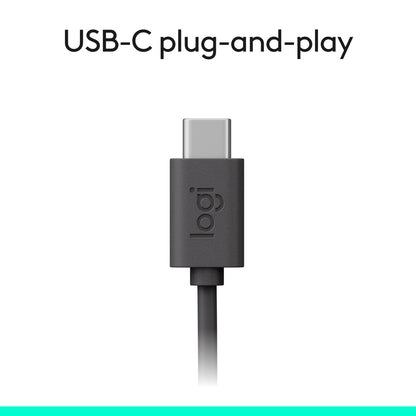 Logitech H391 Wired Headset for PC/Laptop, Stereo Headphones with Noise Canceling Microphone, USB-C, in-Line Controls, Works with Chromebook - Graphite - Available at All In One Marketplace Canada