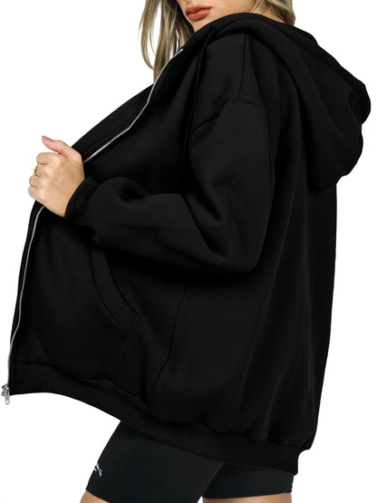 PRETTYGARDEN Women's Fall Zip Up Hoodies Sweatshirts Black,XL 🍁 All In One Marketplace Canada
