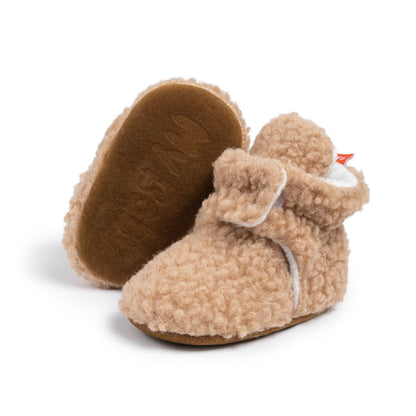 Meckior Infant Baby Girls Boys Fleece Booties Winter Non-Skid Soft Sole Warm Cozy Shoes with Grippers Newborn Toddler First Walkers Slipper 🍁 All In One Marketplace Canada