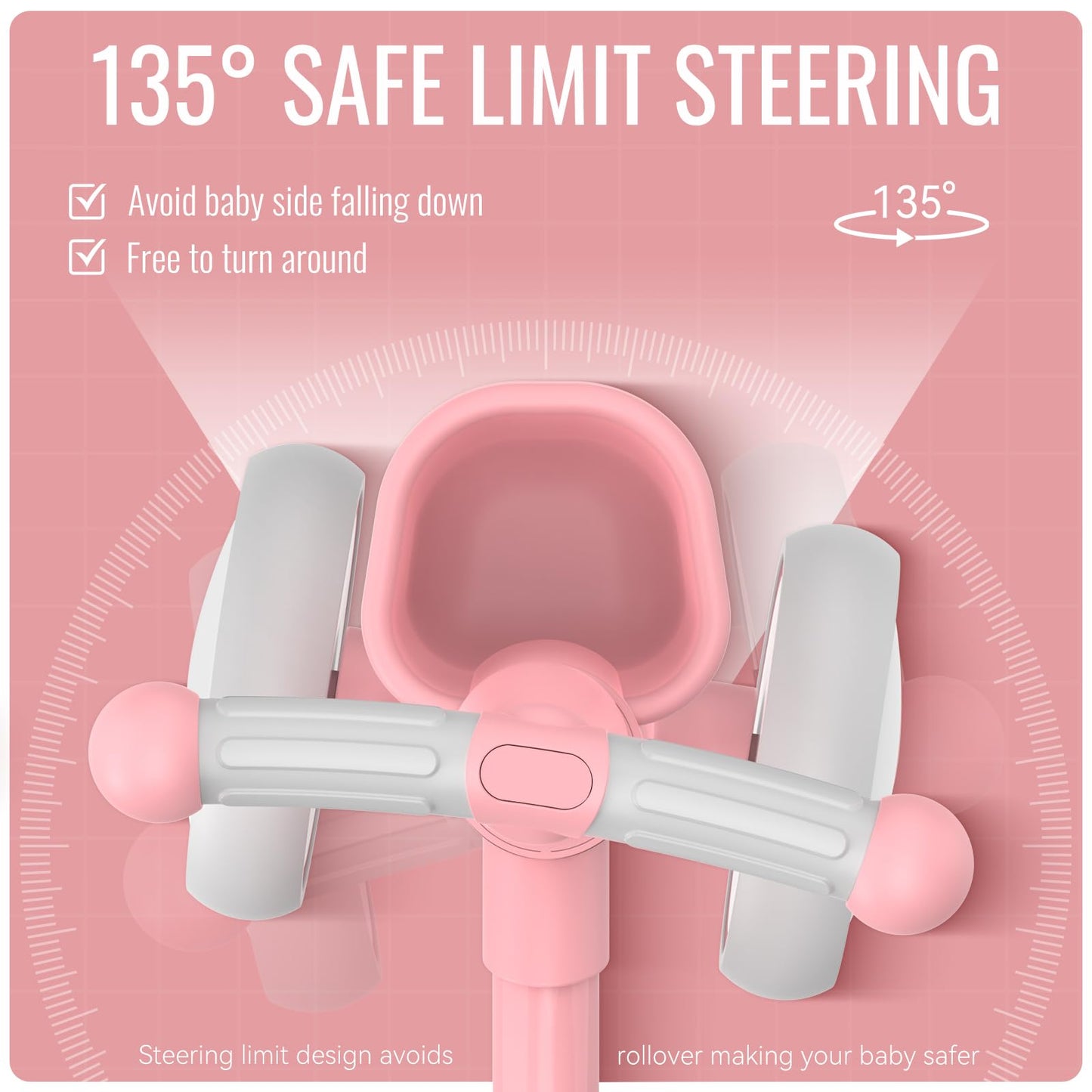 Umatoll Baby Balance Bike Toys for 1 Year Old Girls Gifts, Adjustable Seat Baby Walker, First Birthday Gifts, 12-24 Months Toddler Ride on Toys with Removable Basket, Pink