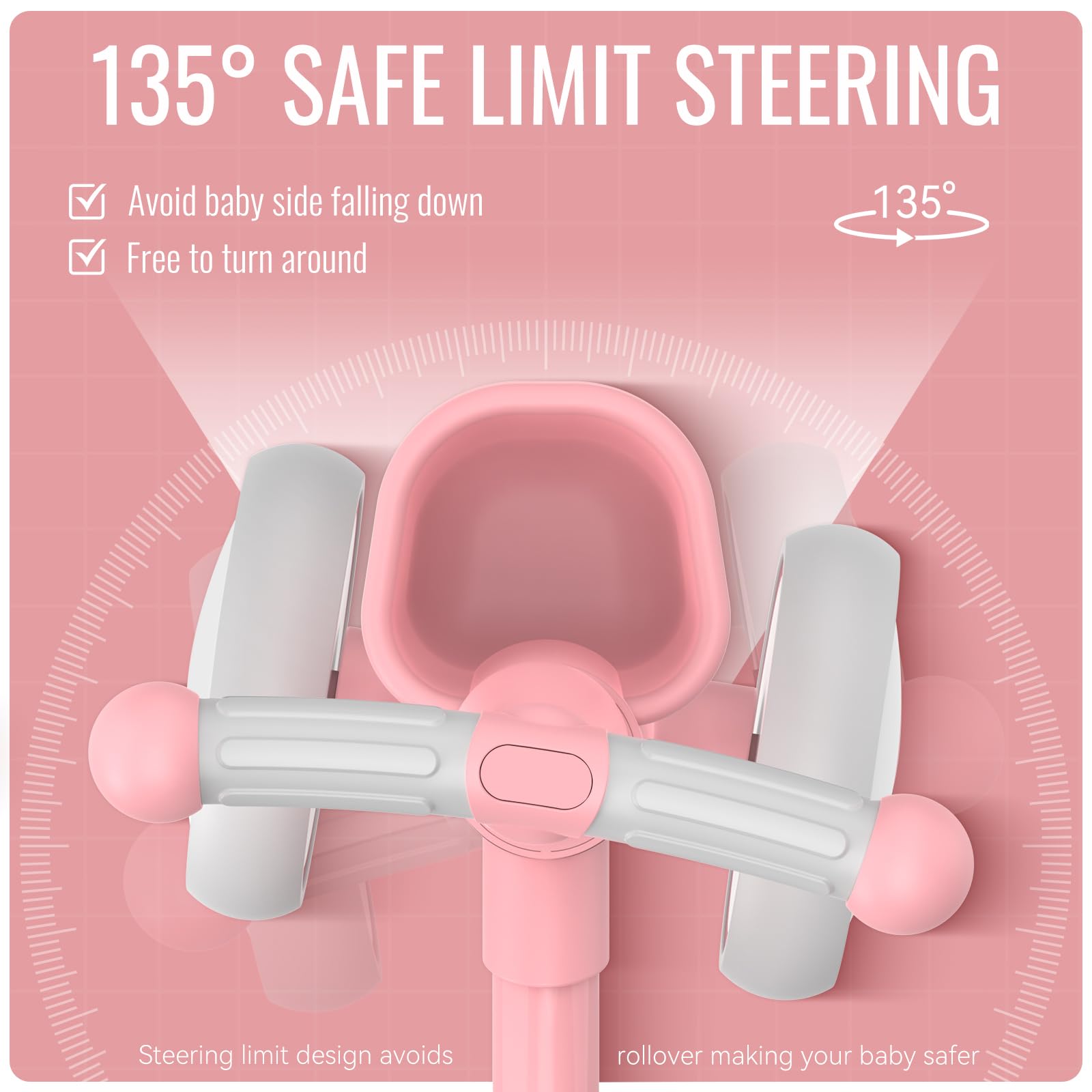 Umatoll Baby Balance Bike Toys for 1 Year Old Girls Gifts, Adjustable Seat Baby Walker, First Birthday Gifts, 12-24 Months Toddler Ride on Toys with Removable Basket, Pink