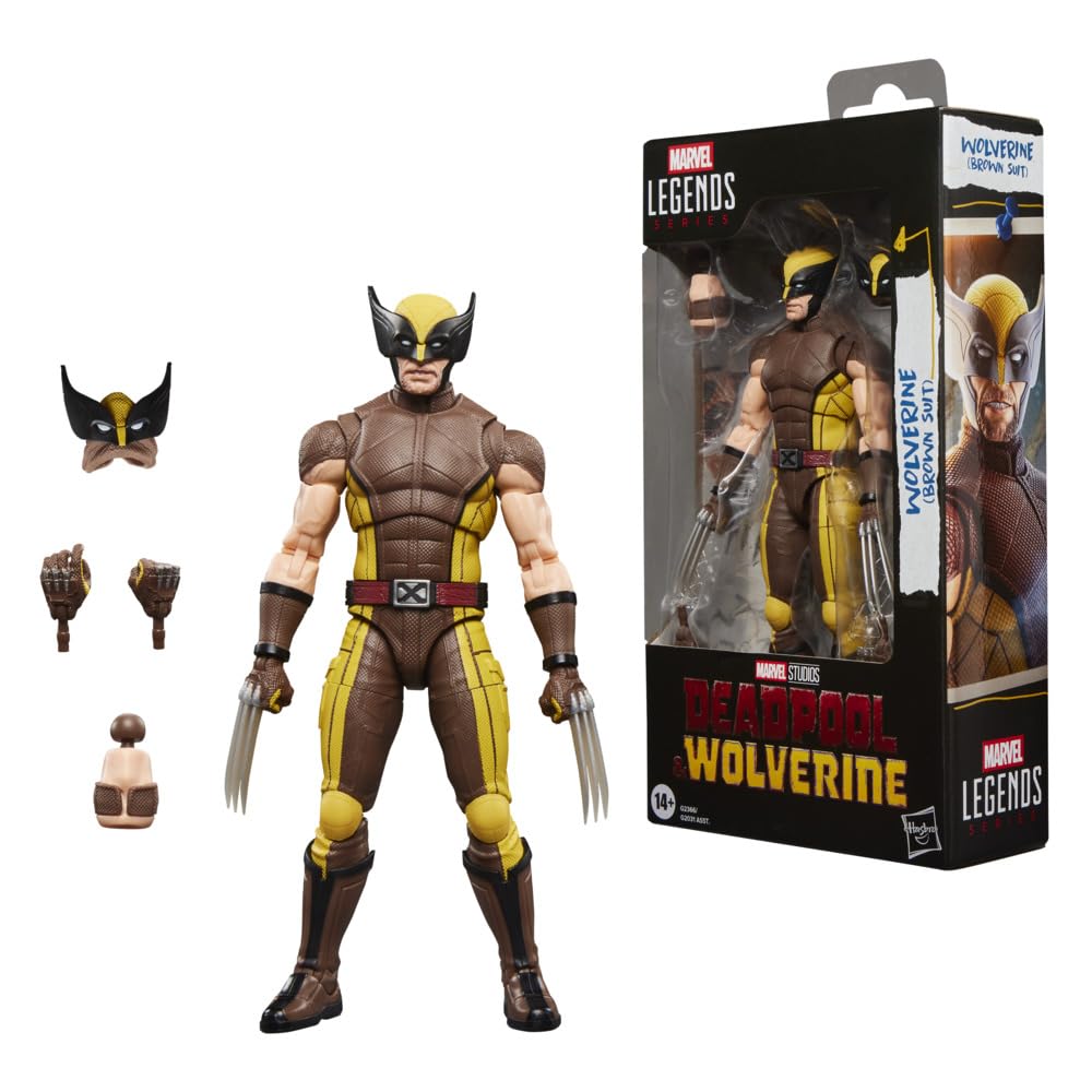 Marvel Legends Series Wolverine (Brown Suit), Marvel Studios' Deadpool & Wolverine Movie Collectible 6-Inch Action Figure Gift