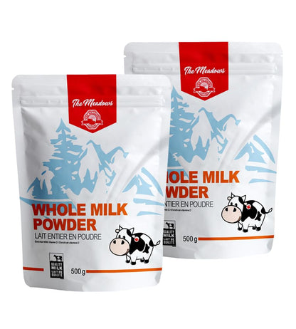 The Meadows Whole Milk Powder Multipack – rBGH and rBST Free, Antibiotic Free – Canadian Made (2x500g)