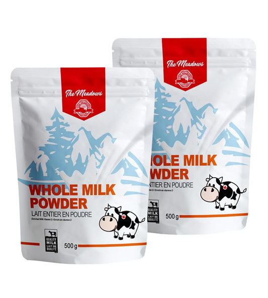 The Meadows Whole Milk Powder Multipack – rBGH and rBST Free, Antibiotic Free – Canadian Made (2x500g)
