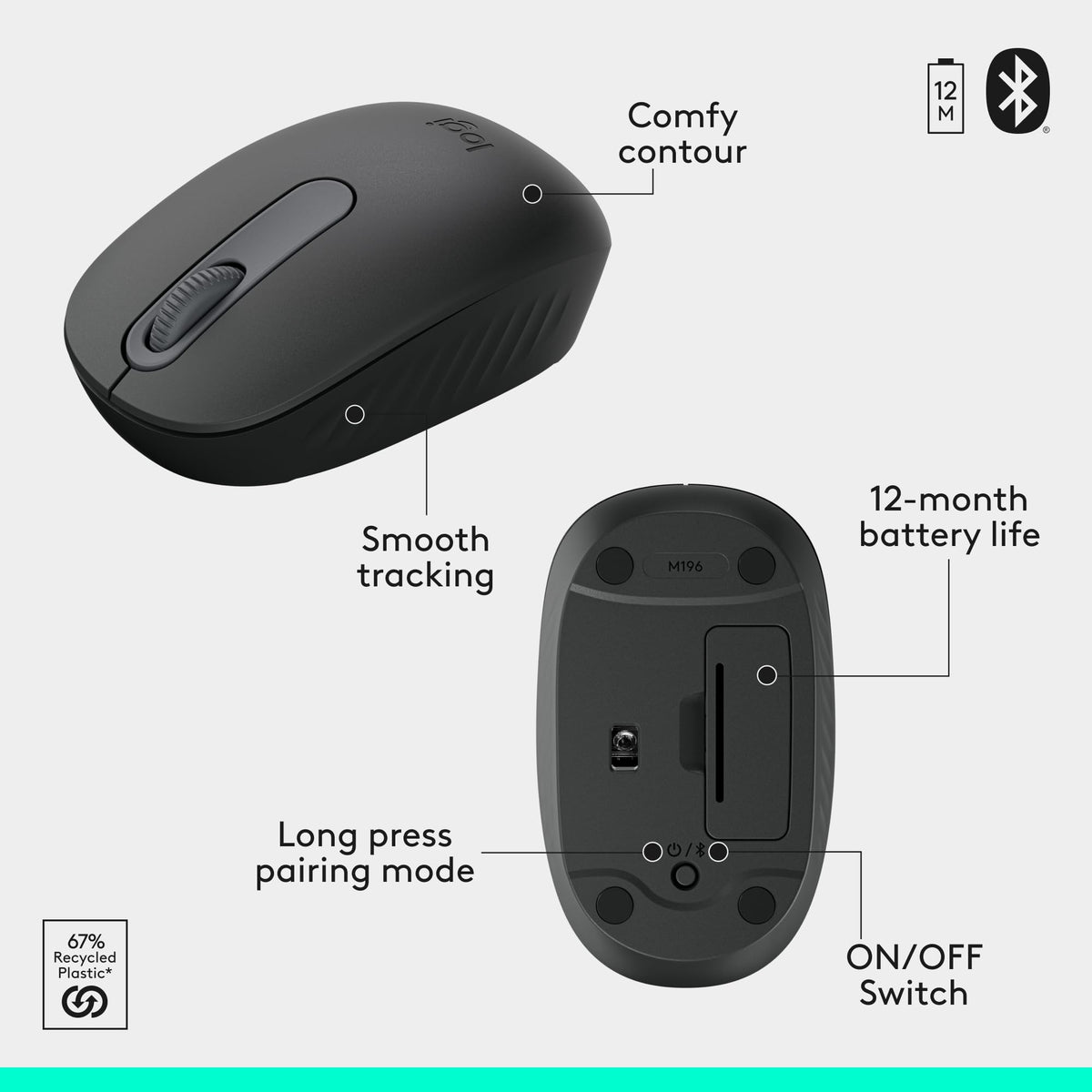 Logitech MK250 Wireless Bluetooth Keyboard and Mouse Combo - Graphite