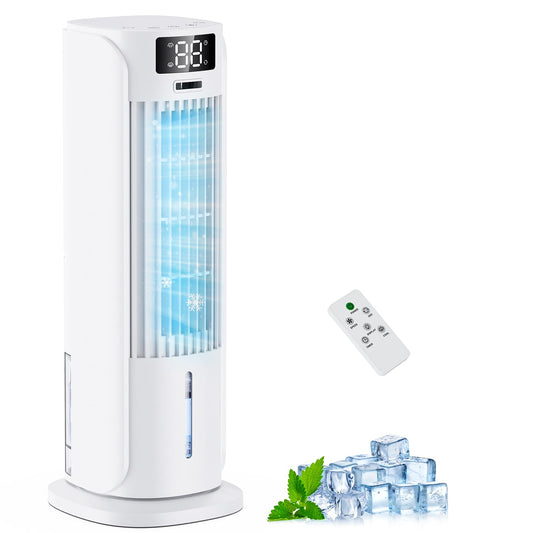 Portable Air Conditioner, 800ML Water Tank, 6 Speeds & 2 Cool Mist, 3 IN 1 Air Cooler, 90° Auto Oscillation, 12H Timer, 5M Remote Control, Quiet Cooling Tower Fan Air Conditioner for Room Office - Available at All In One Marketplace Canada