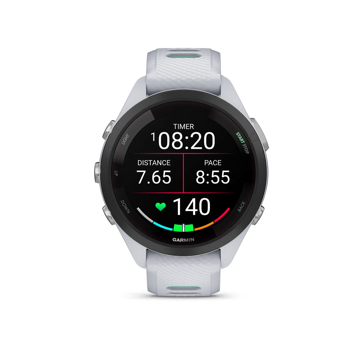 Garmin Forerunner® 265S Running Smartwatch, Colorful AMOLED Display, Training Metrics and Recovery Insights, Whitestone and Neo Tropic