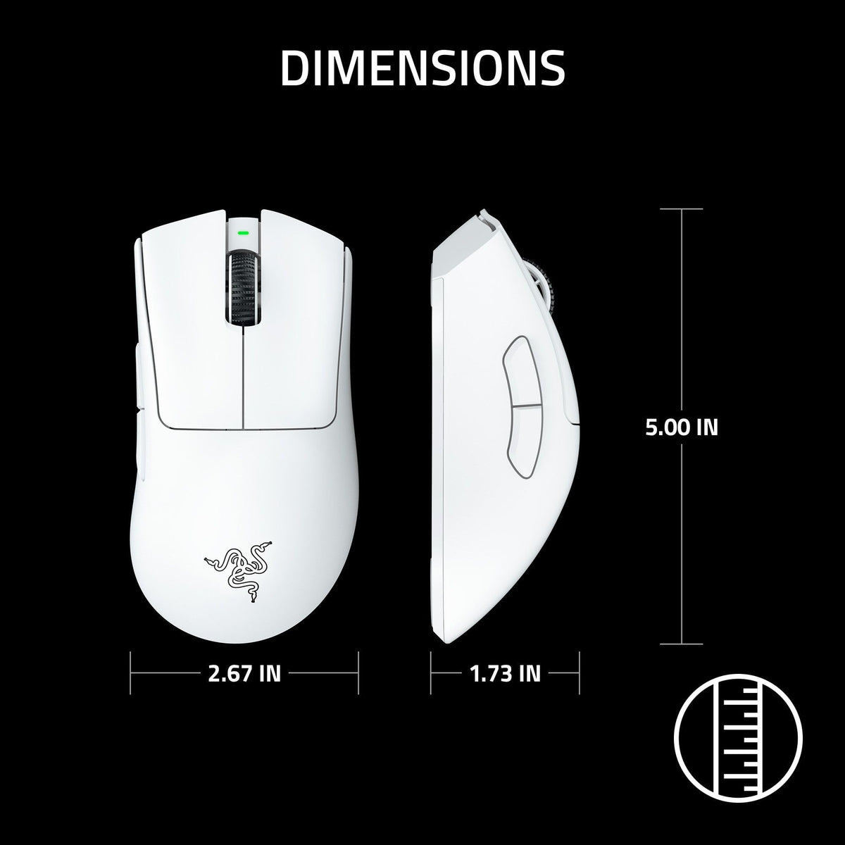 Razer DeathAdder V3 Pro Wireless Gaming Mouse, 64g, 90 Hr Battery, White