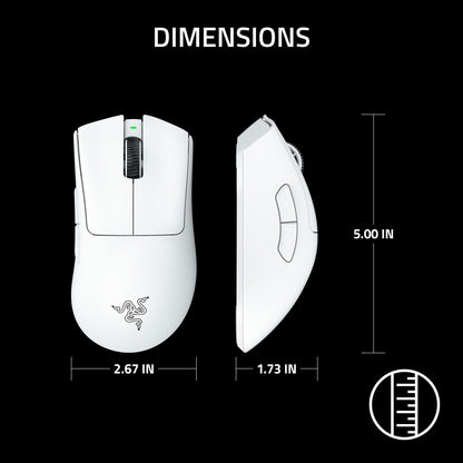 Razer DeathAdder V3 Pro Wireless Gaming Mouse, 64g, 90 Hr Battery, White