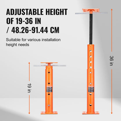 VEVOR House Floor Jack, 19"-36" Height Range, 18000 lbs Max Load Capacity, Adjustable Support Beam Basement Jack Post Pole for Leveling, Lift Support Steel Telescoping Jack Post for Temporary Support VEVOR