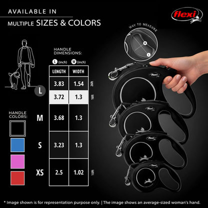 FLEXI New Classic Retractable Dog Leash (Tape) 26 feet, Large, Black 🍁 All In One Marketplace Canada