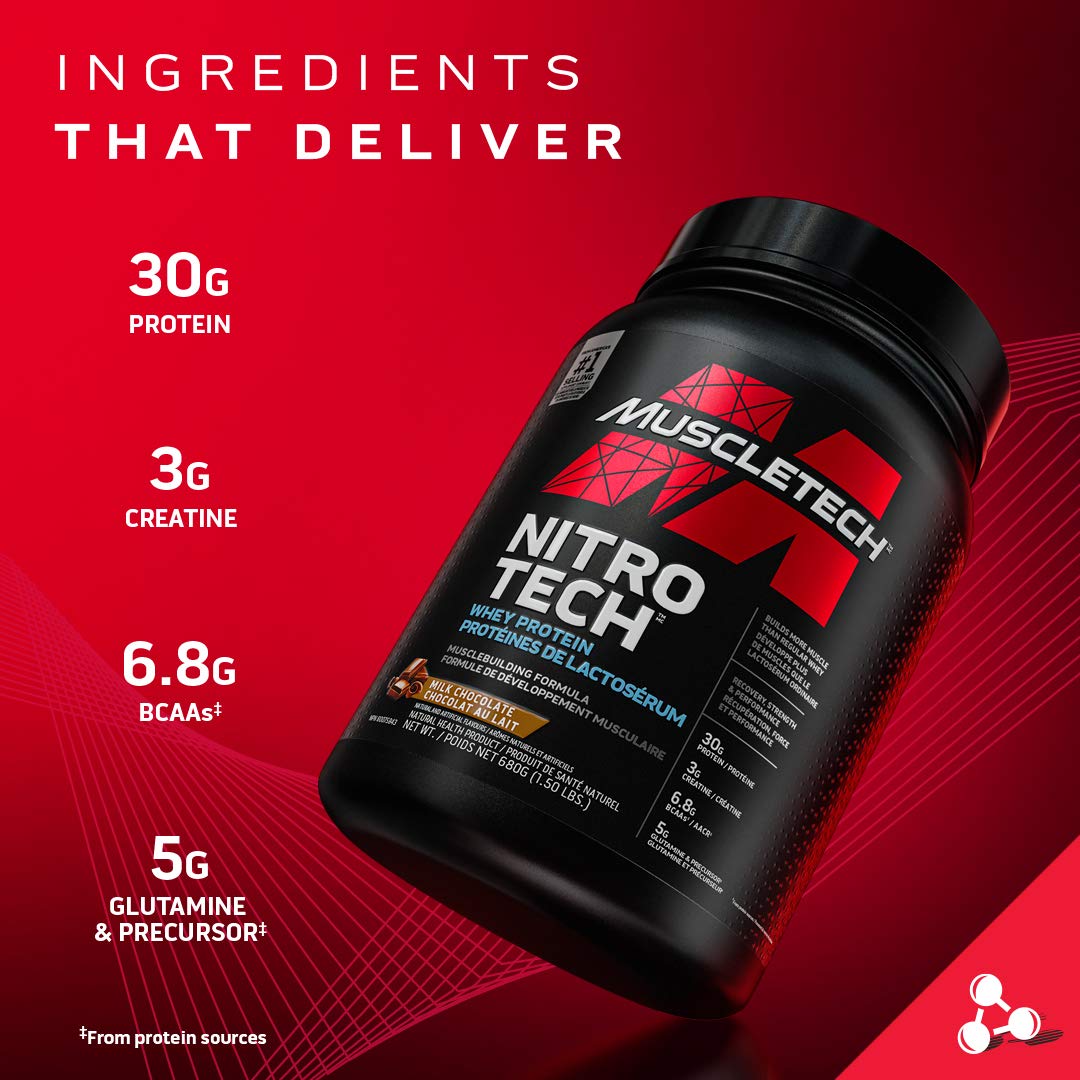 MuscleTech Nitro-Tech Ultimate Muscle Building Whey Protein Powder - Vanilla Cream, 5 lb
