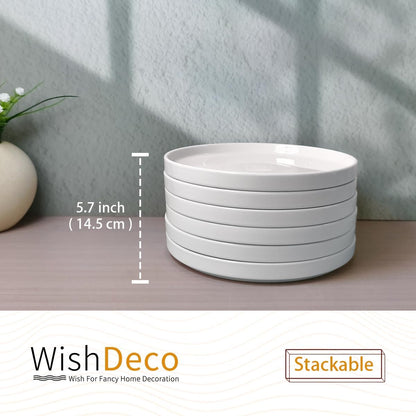 WishDeco Ceramic Appetizer Plates Set of 6, Small Dessert Plates 18 cm 🍁 All In One Marketplace Canada
